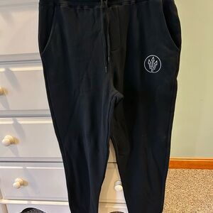 Brand New-Black Sweatpants with Relaxed Fit and Tapered Legs